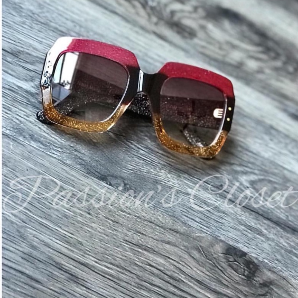 Designer like color block sunglasses